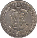 1960 SOUTH AFRICA SILVER 5 SHILLING - WORLD COINS - Cambridgeshire Coins