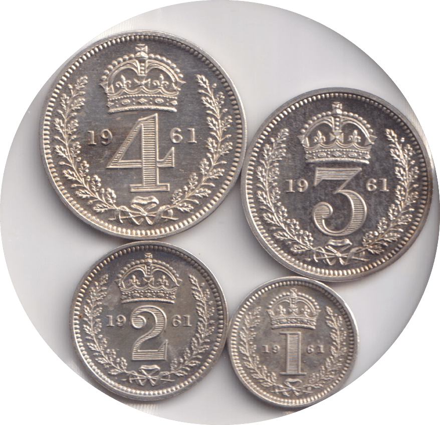 1961 MAUNDY SET ROCHESTER CATHEDRAL ELIZABETH II - Maundy Set - Cambridgeshire Coins