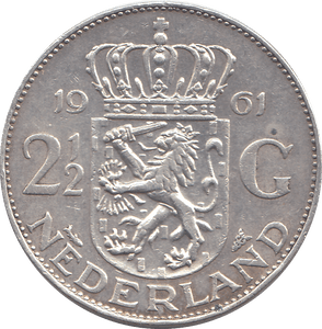 1961 NETHERLAND 2 AND A HALF GULDEN - WORLD COINS - Cambridgeshire Coins