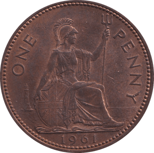 1961 PENNY ELIZABETH II ( UNC ) - PENNY - Cambridgeshire Coins