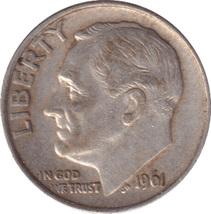 1961 SILVER DIME USA - SILVER WORLD COINS - Cambridgeshire Coins