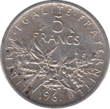 1961 SILVER FIVE FRANCS FRANCE - WORLD COINS - Cambridgeshire Coins