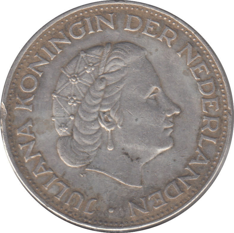 1961 SILVER NETHERLANDS 2 1/2 GULDEN - SILVER WORLD COINS - Cambridgeshire Coins