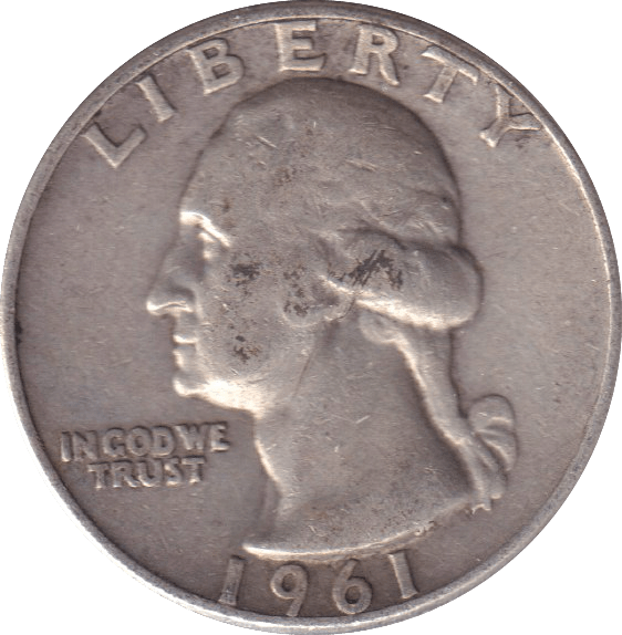 1961 SILVER QUARTER DOLLAR USA - SILVER WORLD COINS - Cambridgeshire Coins