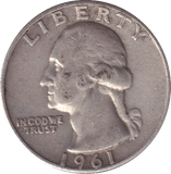 1961 SILVER QUARTER DOLLAR USA - SILVER WORLD COINS - Cambridgeshire Coins