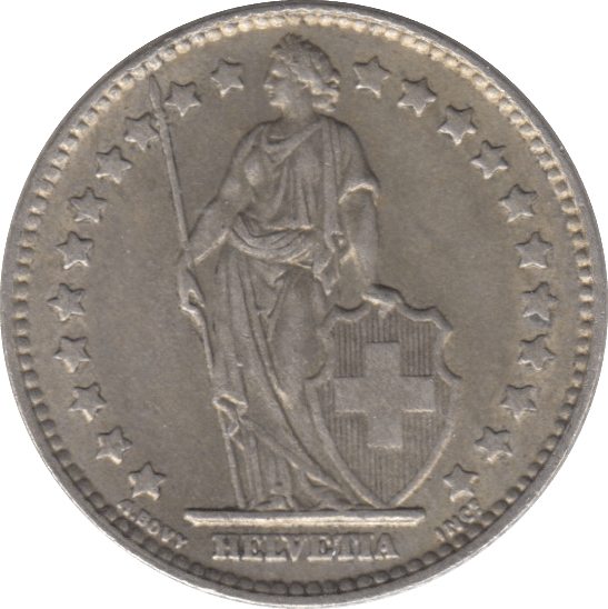 1961 SILVER SWISS 1 FRANC - SILVER WORLD COINS - Cambridgeshire Coins