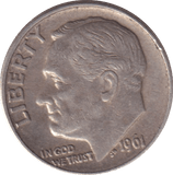 1961 USA 1 DIME - WORLD COINS - Cambridgeshire Coins