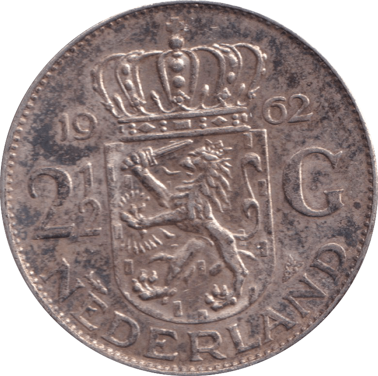 1962 2 1/2 GULDEN NETHERLANDS - Cambridgeshire Coins