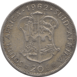 1962 20 CENTS SOUTH AFRICA - SILVER WORLD COINS - Cambridgeshire Coins
