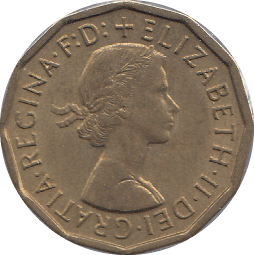 1962 BRASS THREEPENCE ( AUNC ) - THREEPENCE - Cambridgeshire Coins