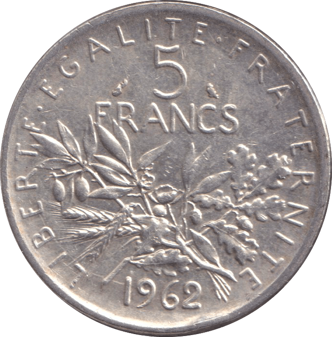 1962 FRANCE 5 FRANC - WORLD COINS - Cambridgeshire Coins