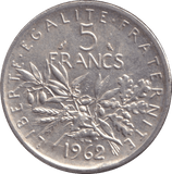 1962 FRANCE 5 FRANC - WORLD COINS - Cambridgeshire Coins