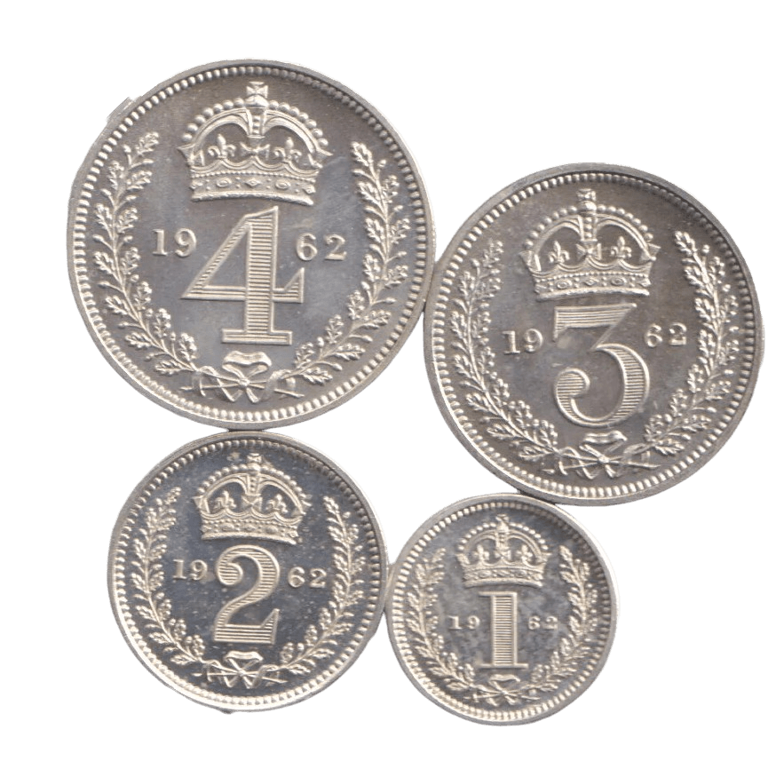 1962 MAUNDY SET WESTMINSTER ABBEY ELIZABETH II - Maundy Set - Cambridgeshire Coins