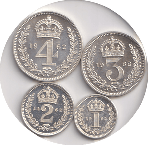 1962 MAUNDY SET WESTMINSTER ABBEY ELIZABETH II - Maundy Set - Cambridgeshire Coins