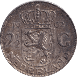 1962 NETHERLANDS 2 1/2 GULDEN - WORLD COINS - Cambridgeshire Coins