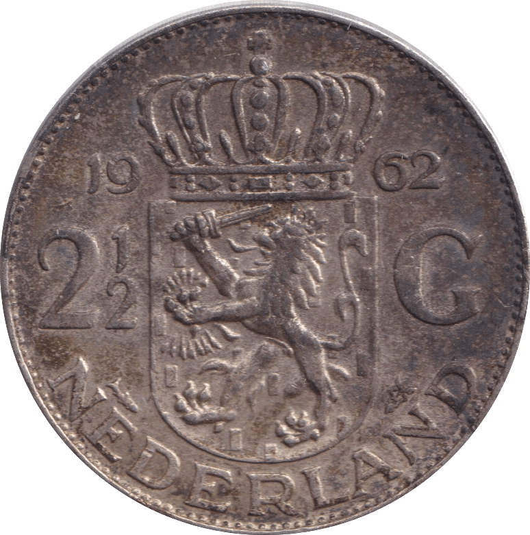 1962 NETHERLANDS 2 1/2 GULDEN - WORLD COINS - Cambridgeshire Coins