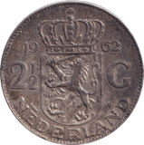 1962 NETHERLANDS 2 1/2 GULDEN - WORLD COINS - Cambridgeshire Coins