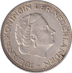 1962 SILVER 2 1/2 GLUDEN NETHERLANDS - SILVER WORLD COINS - Cambridgeshire Coins