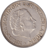 1962 SILVER 2 1/2 GLUDEN NETHERLANDS - SILVER WORLD COINS - Cambridgeshire Coins