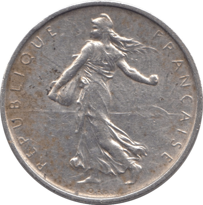 1962 SILVER FIVE FRANCS FRANCE - WORLD COINS - Cambridgeshire Coins