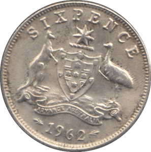 1962 SILVER SIXPENCE AUSTRALIA - SILVER WORLD COINS - Cambridgeshire Coins