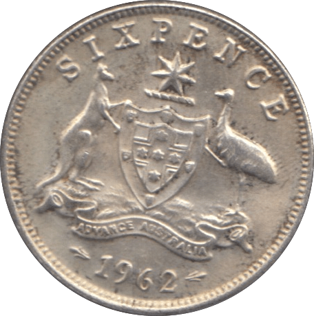 1962 SILVER SIXPENCE AUSTRALIA - SILVER WORLD COINS - Cambridgeshire Coins