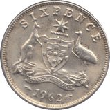 1962 SILVER SIXPENCE AUSTRALIA - SILVER WORLD COINS - Cambridgeshire Coins
