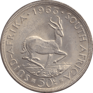 1963 50 CENTS SOUTH AFRICA - WORLD COINS - Cambridgeshire Coins