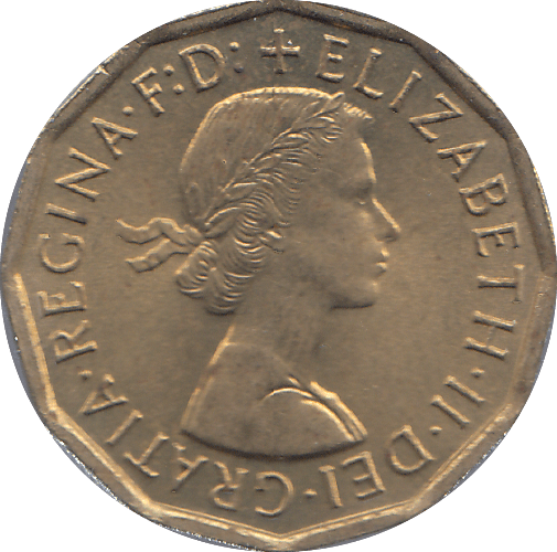 1963 BRASS THREEPENCE ( UNC ) - THREEPENCE - Cambridgeshire Coins