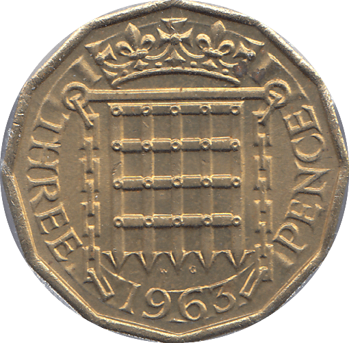 1963 BRASS THREEPENCE ( UNC ) - THREEPENCE - Cambridgeshire Coins