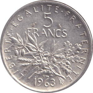 1963 FRANCE 5 FRANC - WORLD COINS - Cambridgeshire Coins