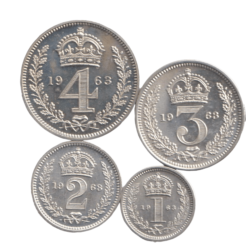1963 MAUNDY SET CHELMSFORD CATHEDRAL ELIZABETH II - Maundy Set - Cambridgeshire Coins