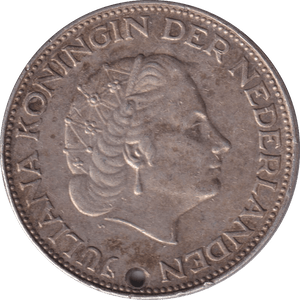 1963 SILVER 2 1/2 GUILDEN NETHERLANDS HOLED - SILVER WORLD COINS - Cambridgeshire Coins