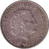 1963 SILVER 2 1/2 GUILDEN NETHERLANDS HOLED - SILVER WORLD COINS - Cambridgeshire Coins