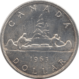 1963 SILVER ONE DOLLAR CANADA - SILVER WORLD COINS - Cambridgeshire Coins