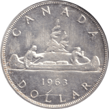 1963 SILVER ONE DOLLAR CANADA - SILVER WORLD COINS - Cambridgeshire Coins