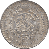 1963 SILVER ONE PESO MEXICO - SILVER WORLD COINS - Cambridgeshire Coins