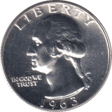 1963 SILVER QUARTER DOLLAR USA - SILVER WORLD COINS - Cambridgeshire Coins