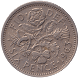 1963 SIXPENCE ( GVF ) - SIXPENCE - Cambridgeshire Coins