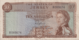 1963 TEN SHILLINGS JERSEY BANKNOTE REF-1818 - WORLD BANKNOTES - Cambridgeshire Coins
