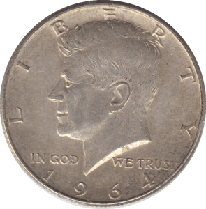 1964 AMERICA HALF DOLLAR - SILVER WORLD COINS - Cambridgeshire Coins