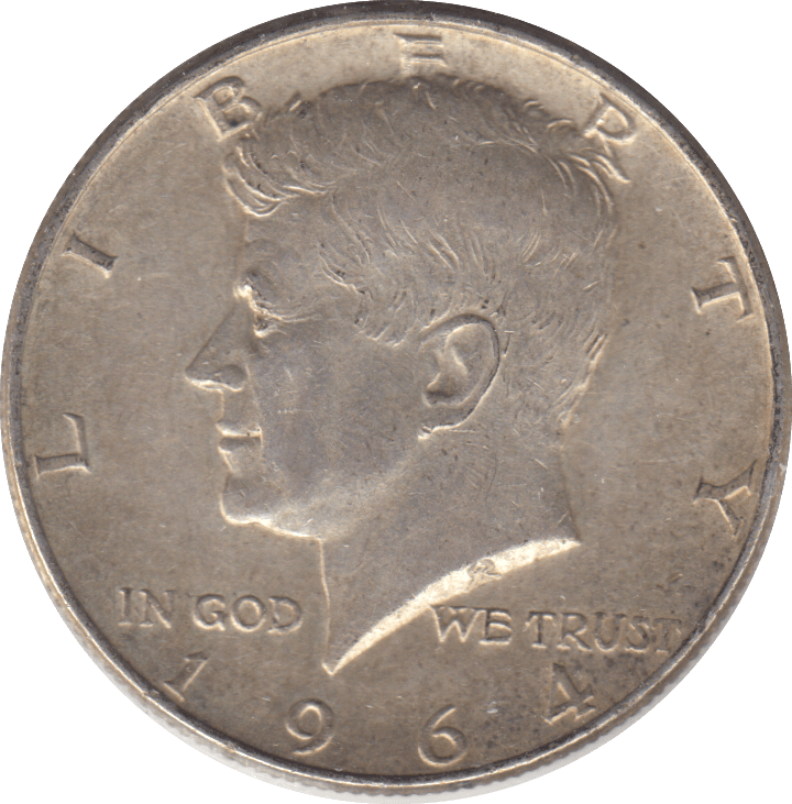 1964 AMERICA HALF DOLLAR - SILVER WORLD COINS - Cambridgeshire Coins