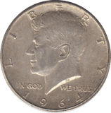 1964 AMERICA HALF DOLLAR - SILVER WORLD COINS - Cambridgeshire Coins