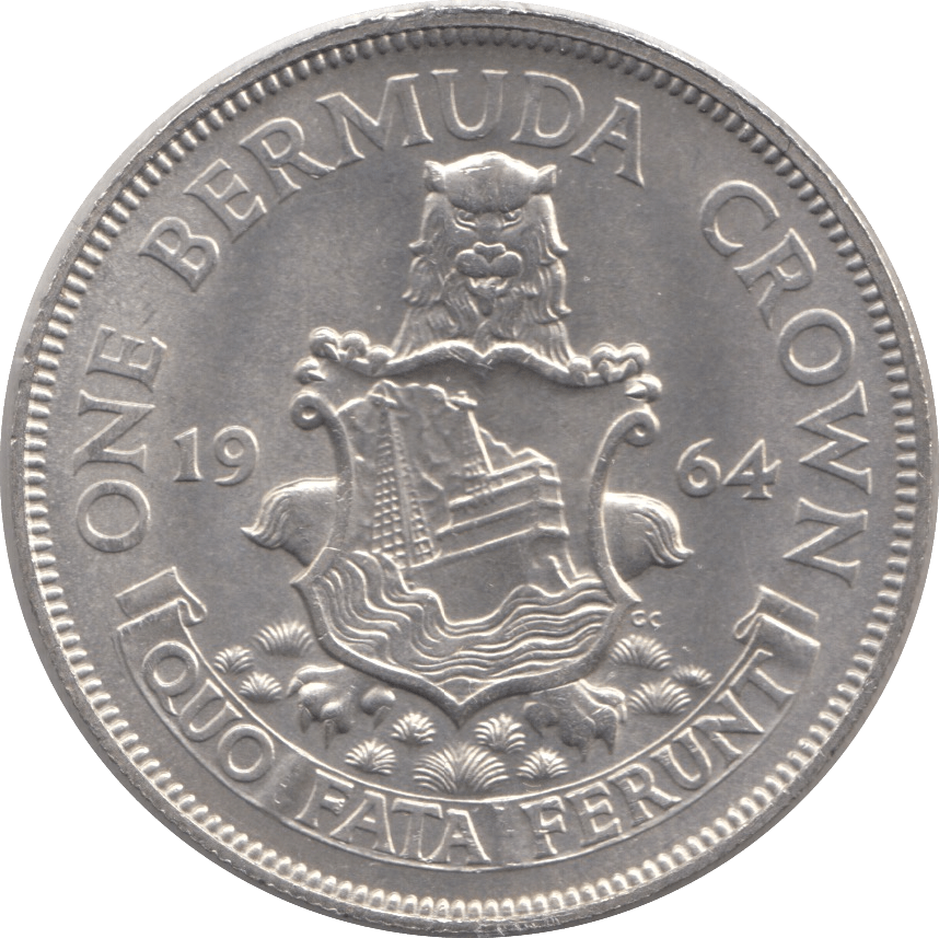 1964 BERMUDA SILVER CROWN - SILVER WORLD COINS - Cambridgeshire Coins
