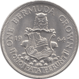 1964 BERMUDA SILVER CROWN - SILVER WORLD COINS - Cambridgeshire Coins