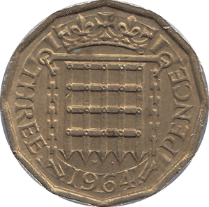 1964 BRASS THREEPENCE ( AUNC ) - THREEPENCE - Cambridgeshire Coins