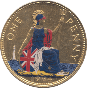 1964 COLOURED PENNY ( AUNC ) - PENNY - Cambridgeshire Coins