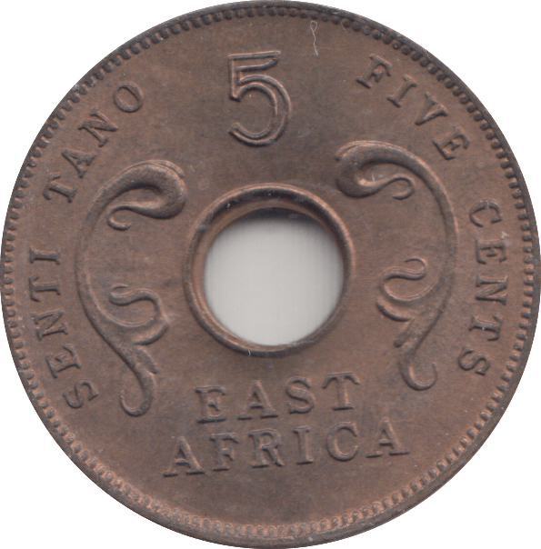 1964 FIVE CENTS EAST AFRICA - WORLD COINS - Cambridgeshire Coins