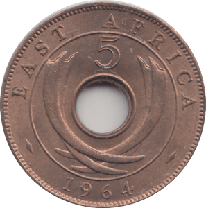 1964 FIVE CENTS EAST AFRICA - WORLD COINS - Cambridgeshire Coins
