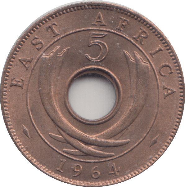 1964 FIVE CENTS EAST AFRICA - WORLD COINS - Cambridgeshire Coins